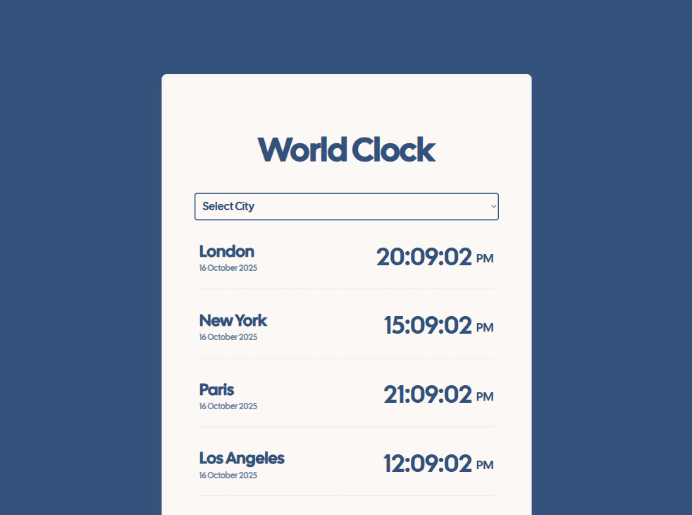 world-clock project preview